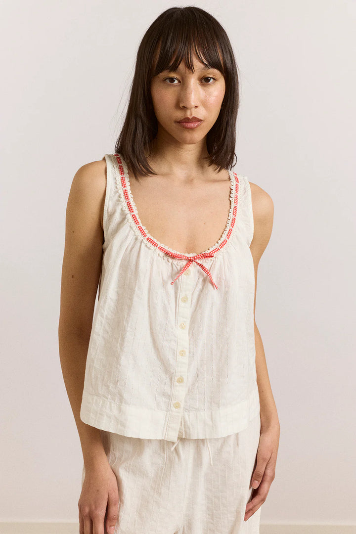 Elodie Cami - White & Red Gingham