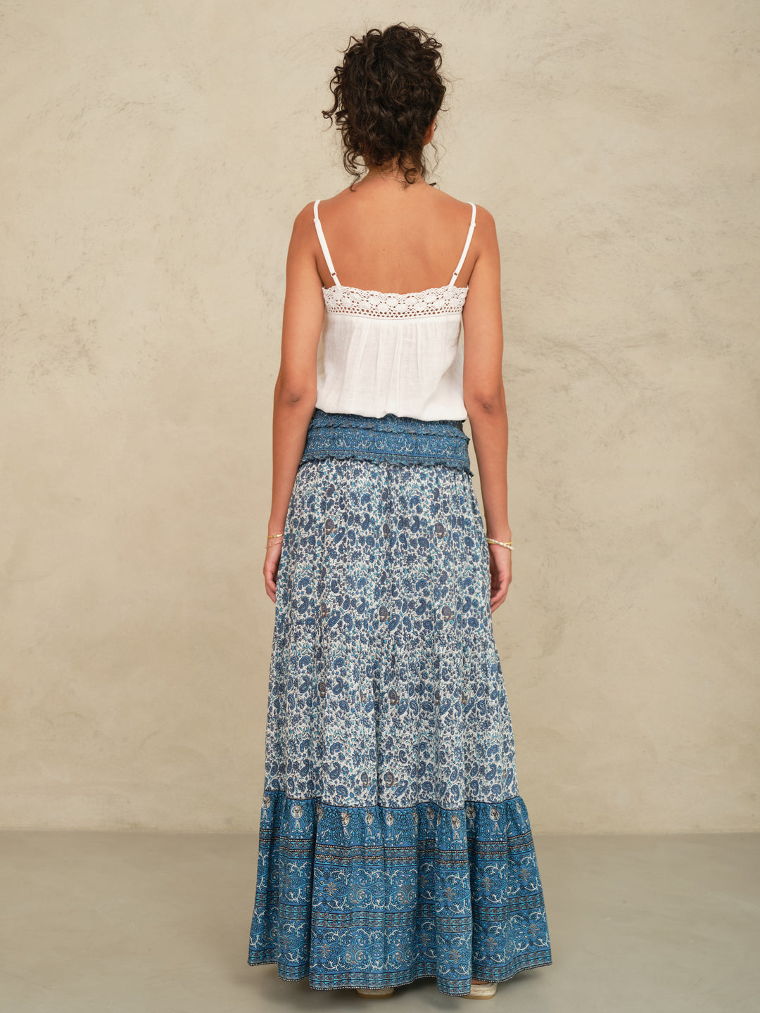 Esti Print Maxi Skirt - Blue
