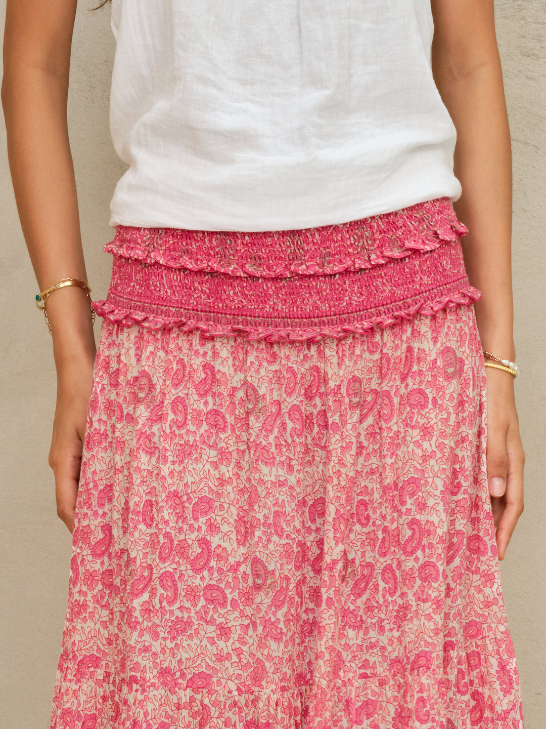 Esti Print Maxi Skirt - Pink