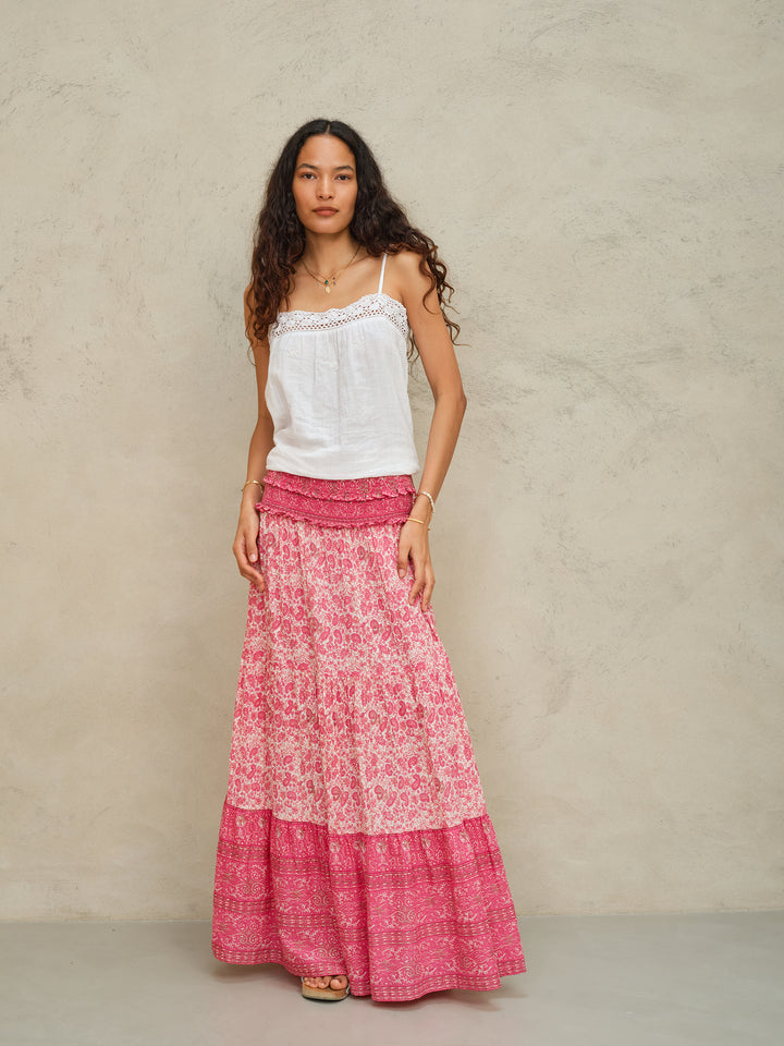 Esti Print Maxi Skirt - Pink