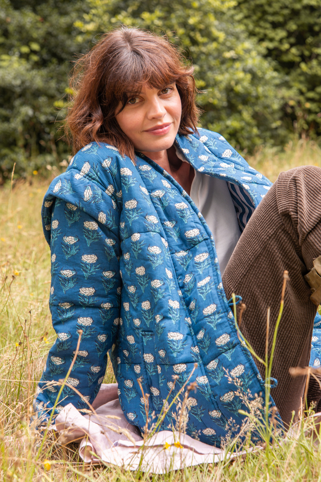 Evie Jacket in Navy Flower