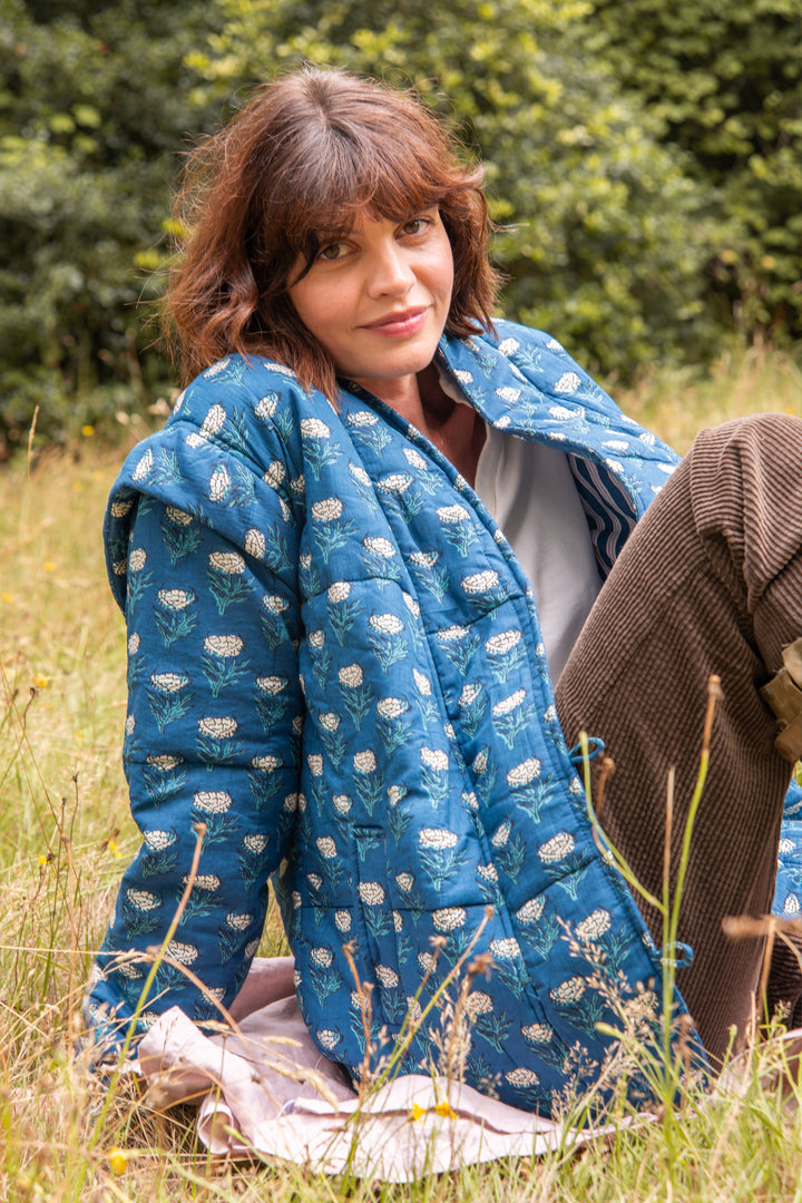 Evie Jacket in Navy Flower