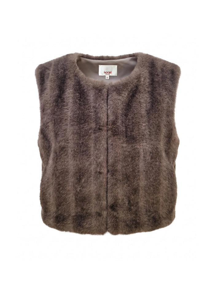 Edelweiss Faux Fur Gilet - Mink