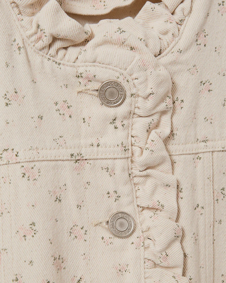 Farahsw Frill Sleeve Vest - Rose Flower