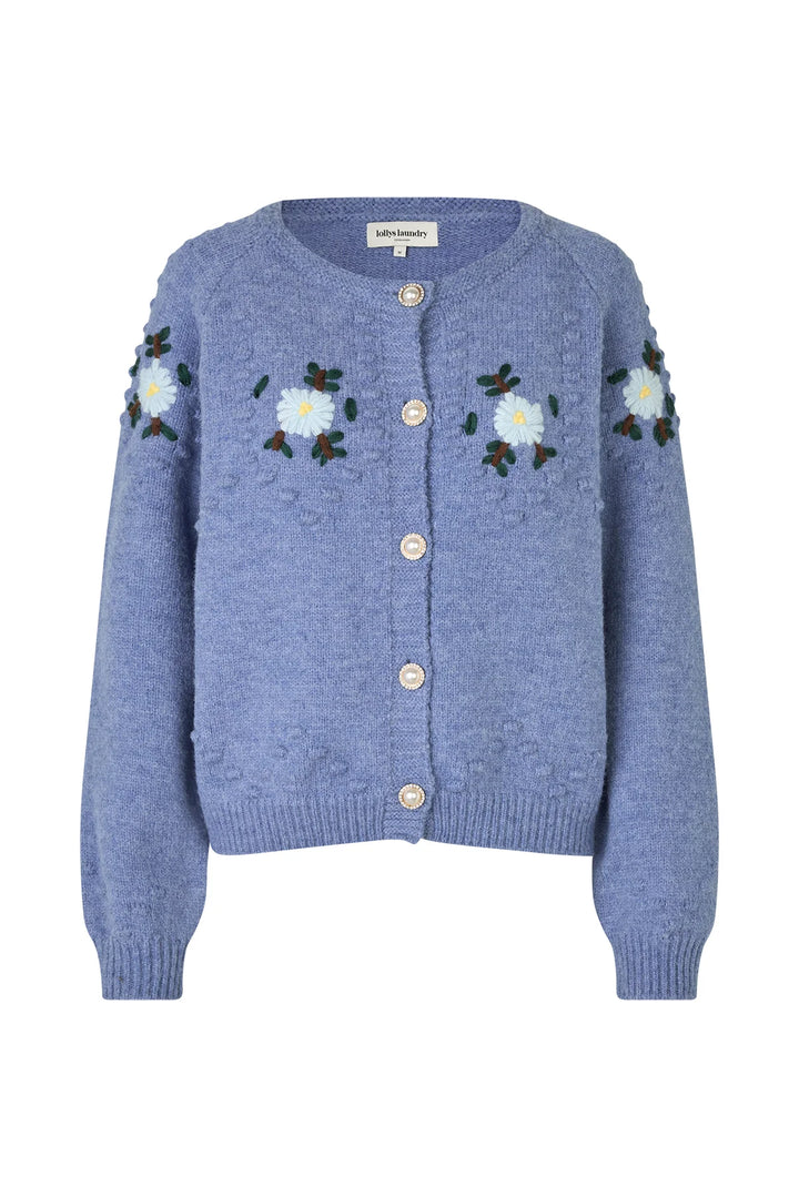 Gracelynn Knit Cardigan - Blue Melange