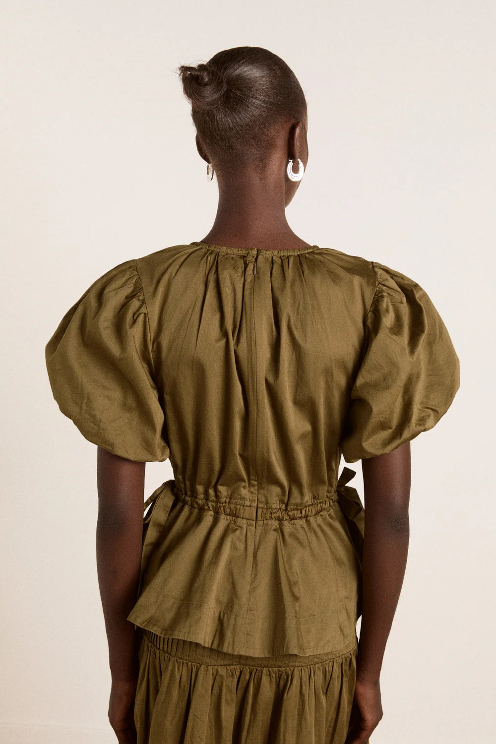 Hadley Blouse - Olive Satin