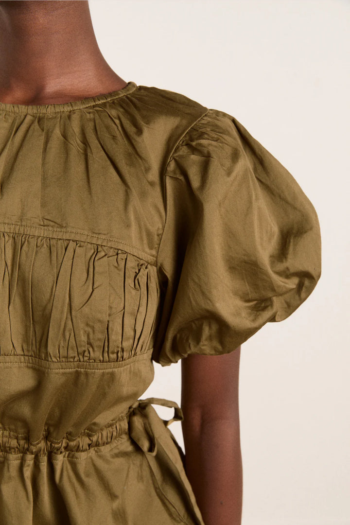 Hadley Blouse - Olive Satin