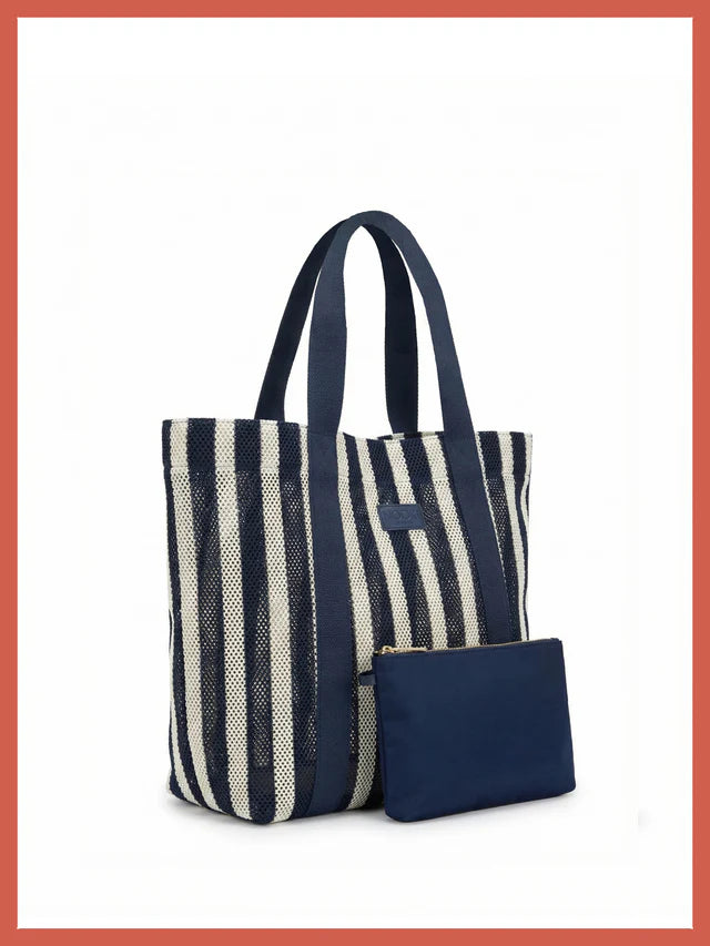 Hackney Stripe Shopper Bag Blue Mix