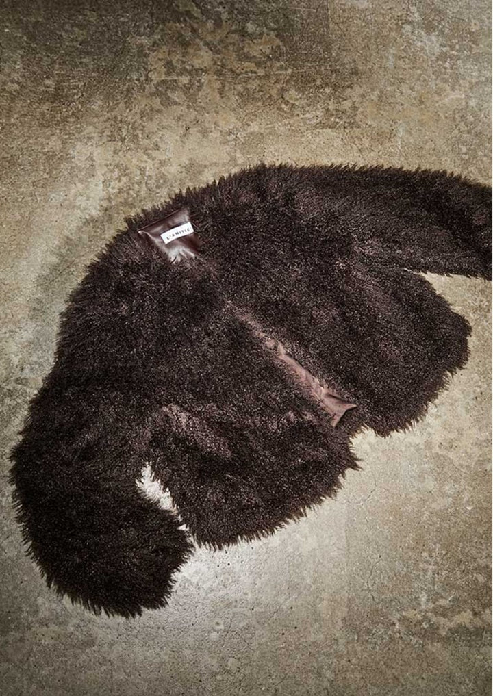 Lagotta Crop Fur Jacket - Mocca