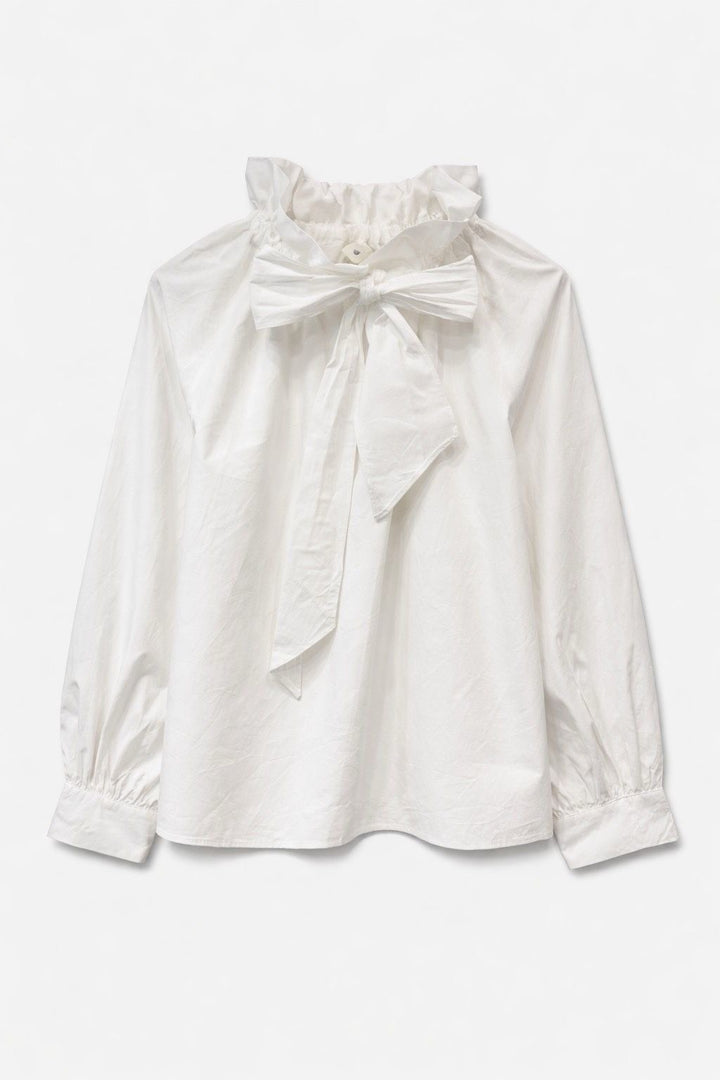 Constance White Tie Neck Blouse