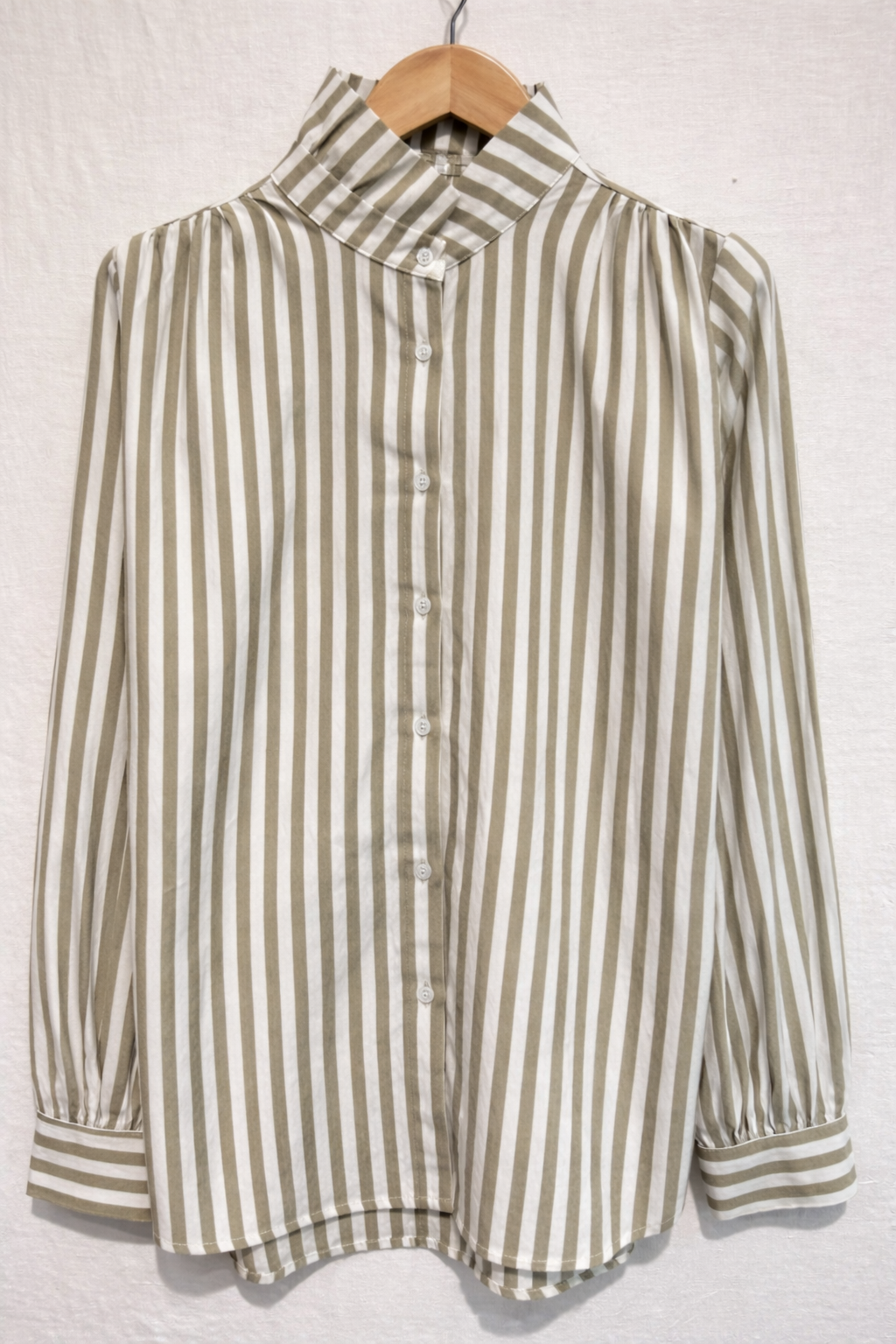 Eleanor Frill Neck Blouse Khaki