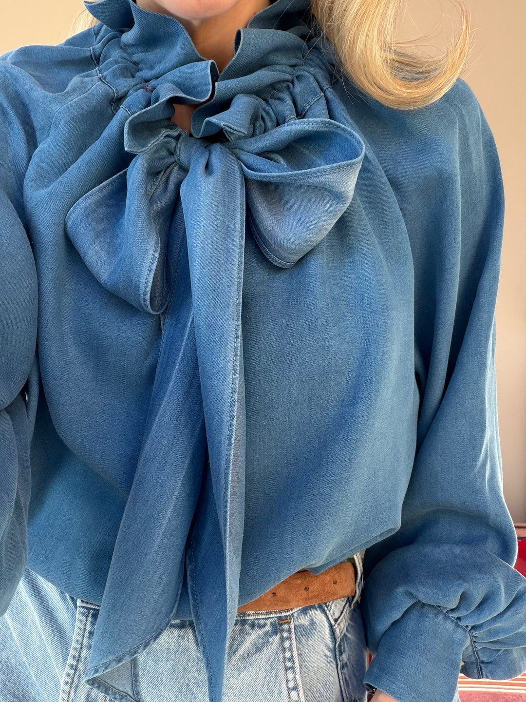 Constance Jeans Tie Neck Blouse