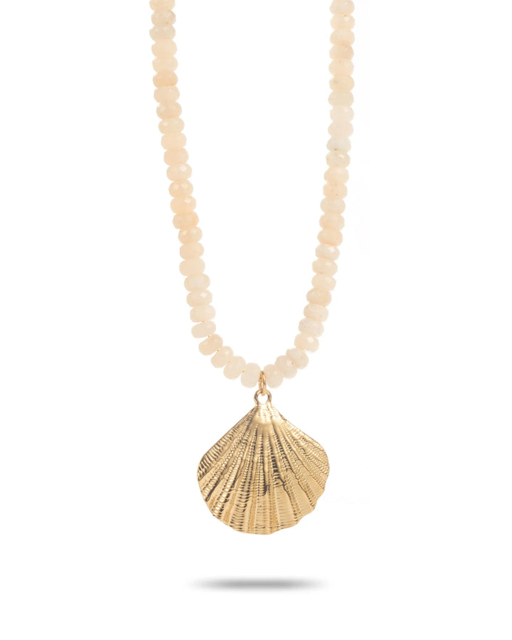 24847 Big Shell Necklace White