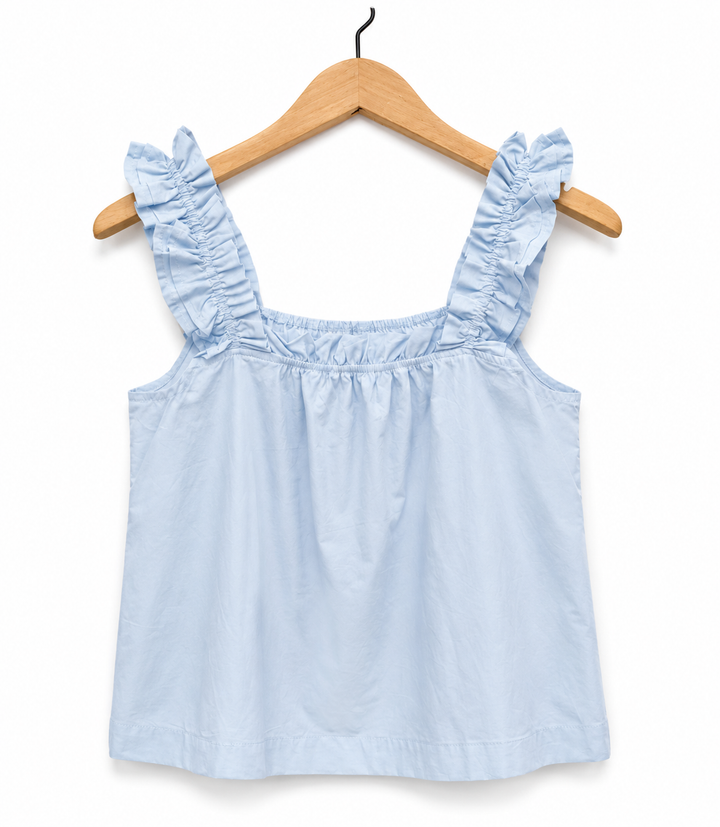 Lily Sleeveless Top In Bleu