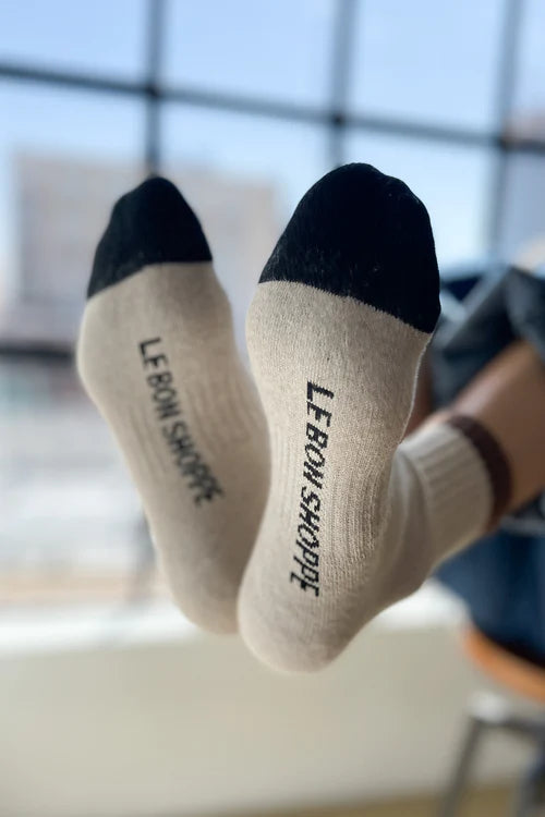 Colour Block Girlfriend Socks - Black Coffee