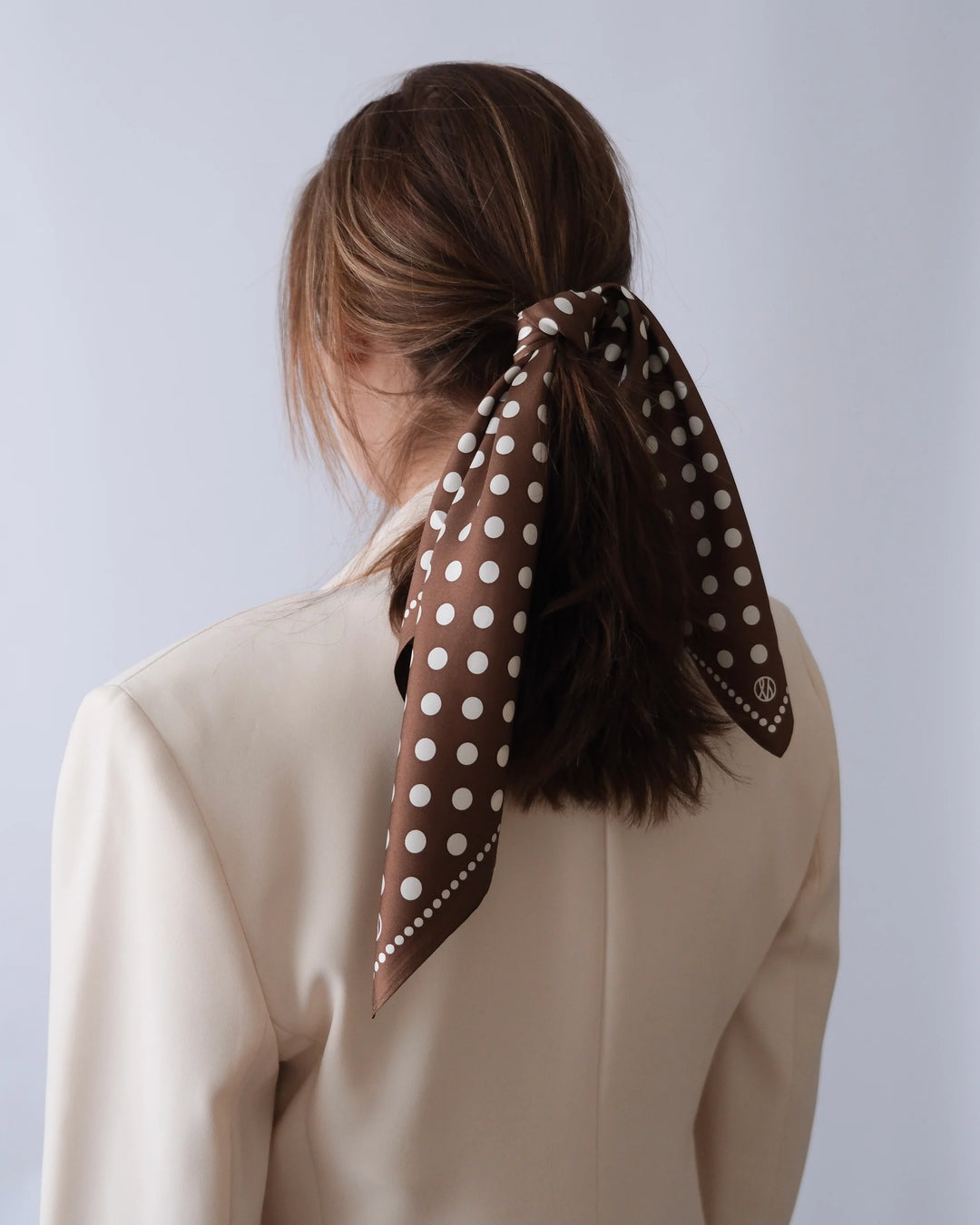 Polkadot Scarf Milk Chocolate & White 50cm