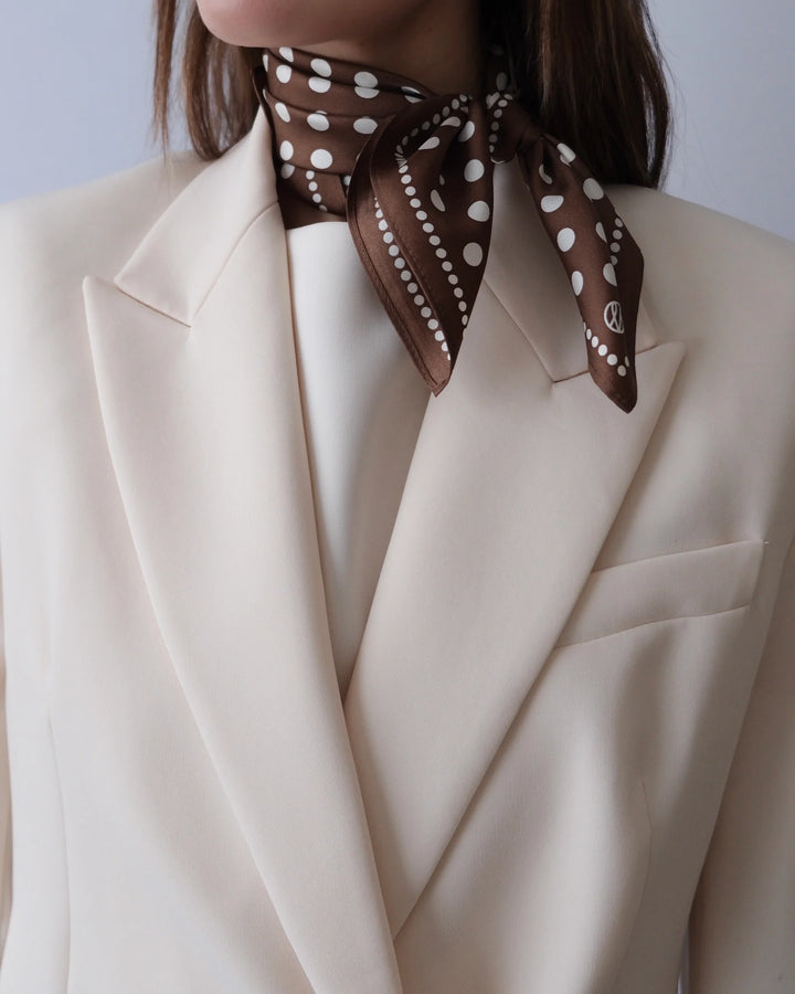 Polkadot Scarf Milk Chocolate & White 50cm