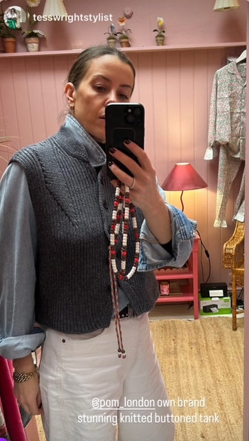 Lucy Knitted Waistcoat Charcoal