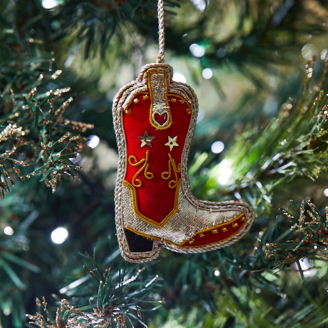 Cowboy Boot Zari Decoration