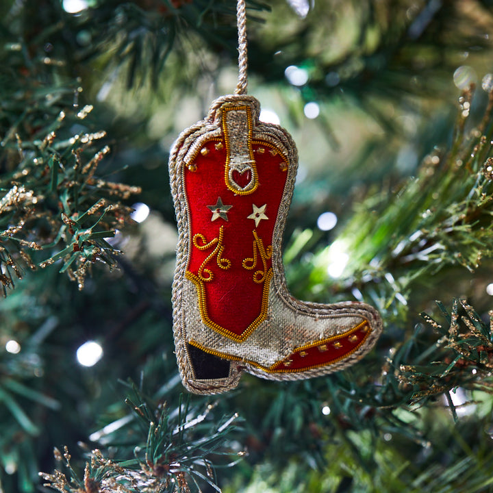 Cowboy Boot Zari Decoration