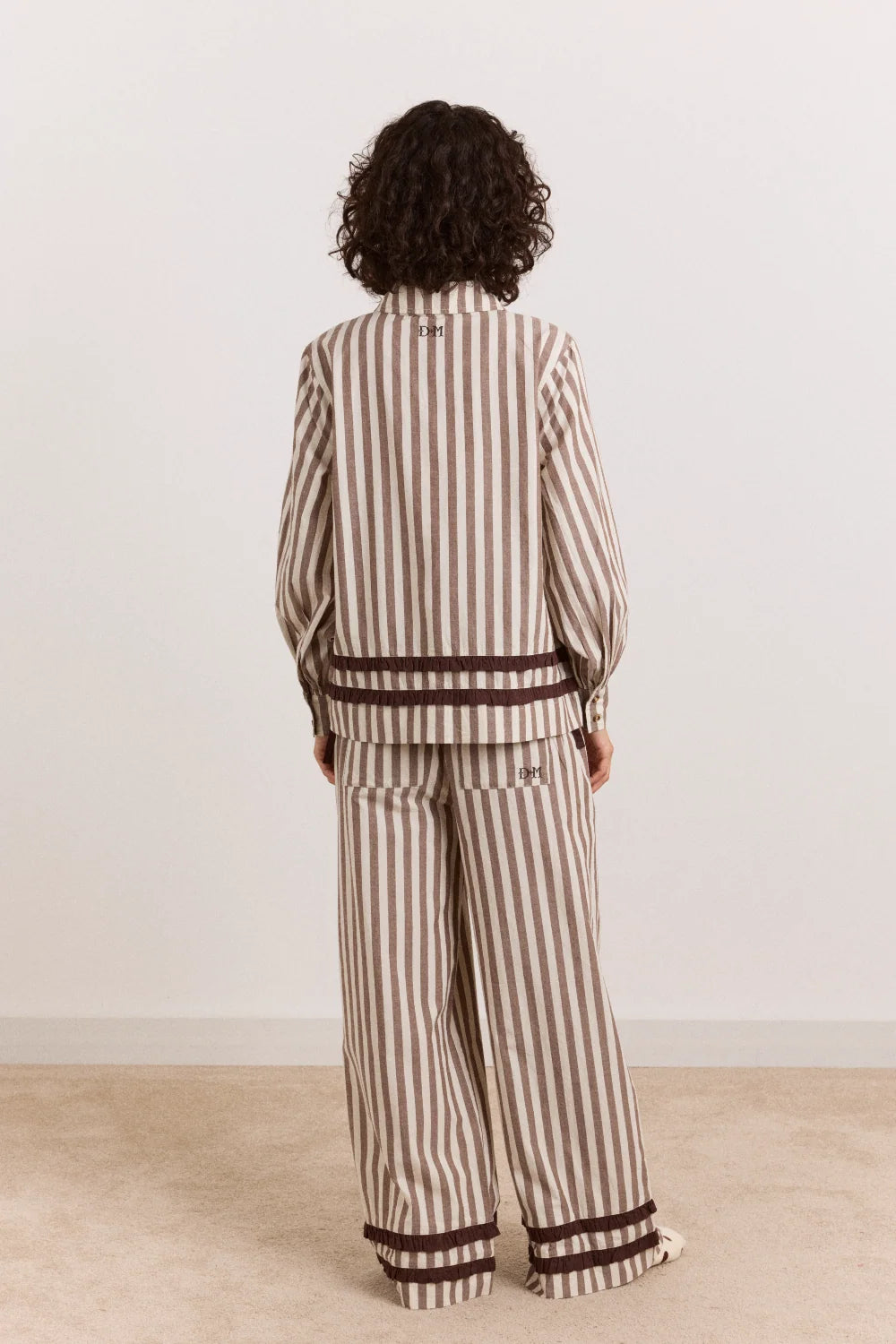 Izzy Pj Set - Choc Ecru Stripe