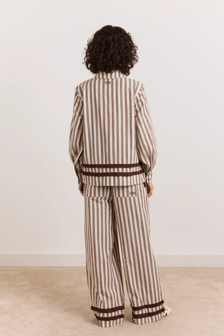 Izzy Pj Set - Choc Ecru Stripe
