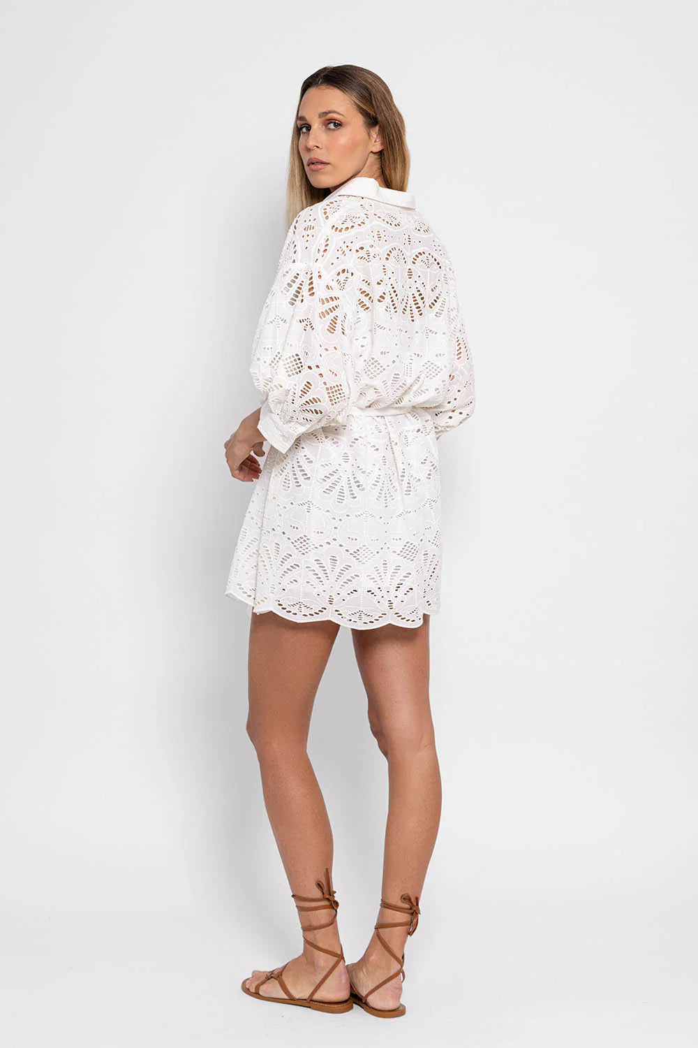 Florine Eyelet Dress White