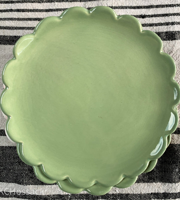 Small Camellia Plate Sage Green