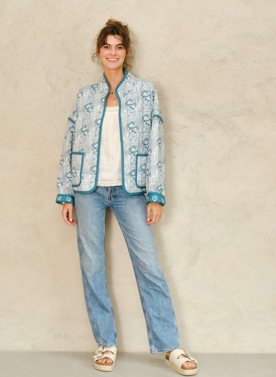 Lana Print Jacket Blue