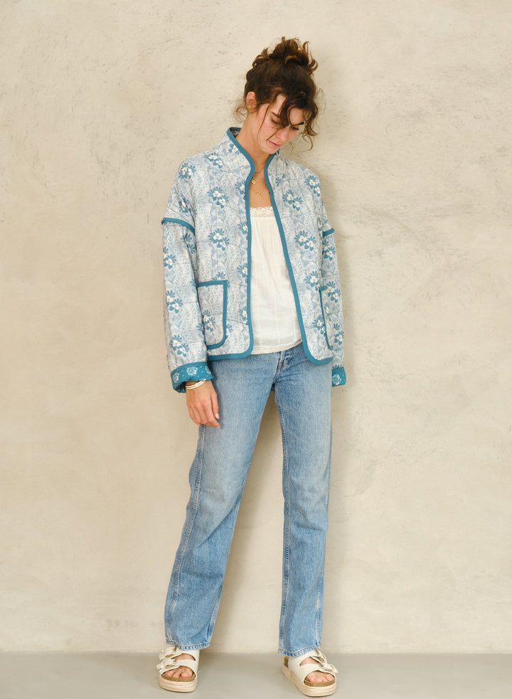 Lana Print Jacket Blue