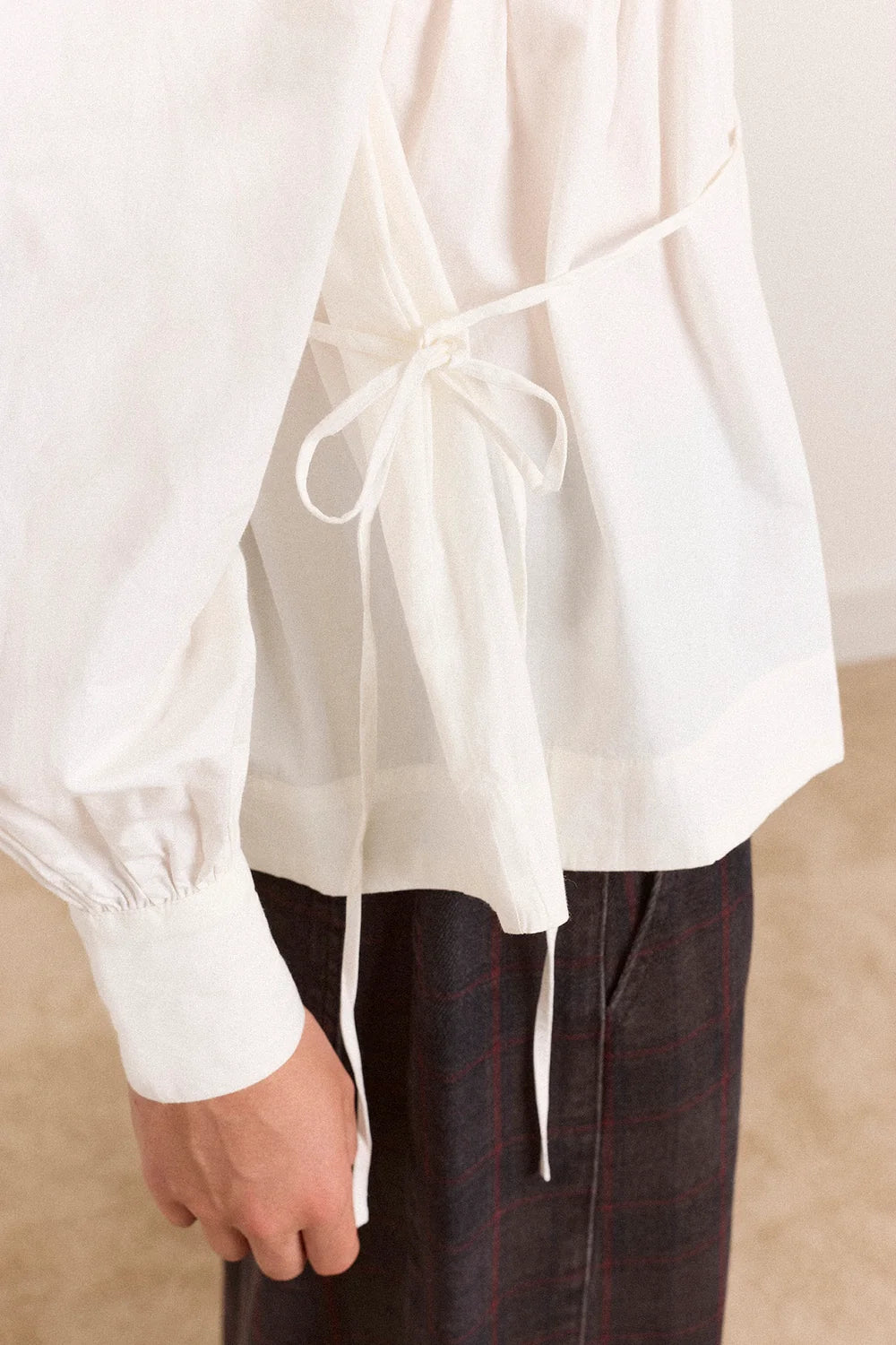 Lettie Bow Detail Blouse - White