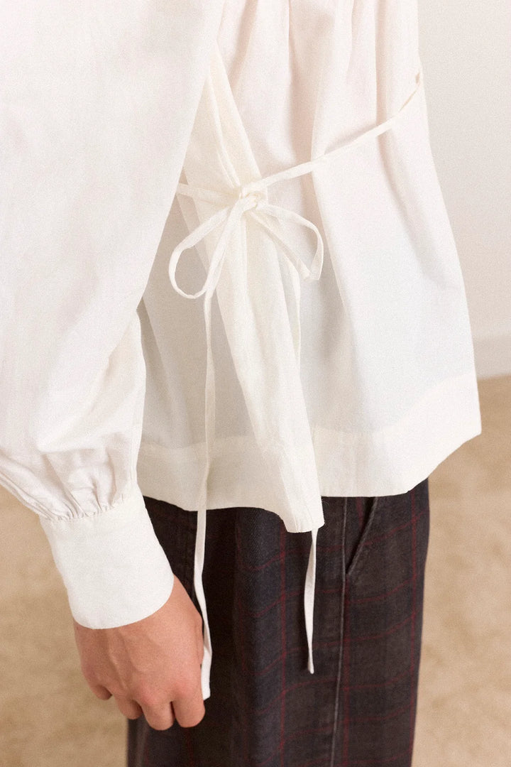 Lettie Bow Detail Blouse - White