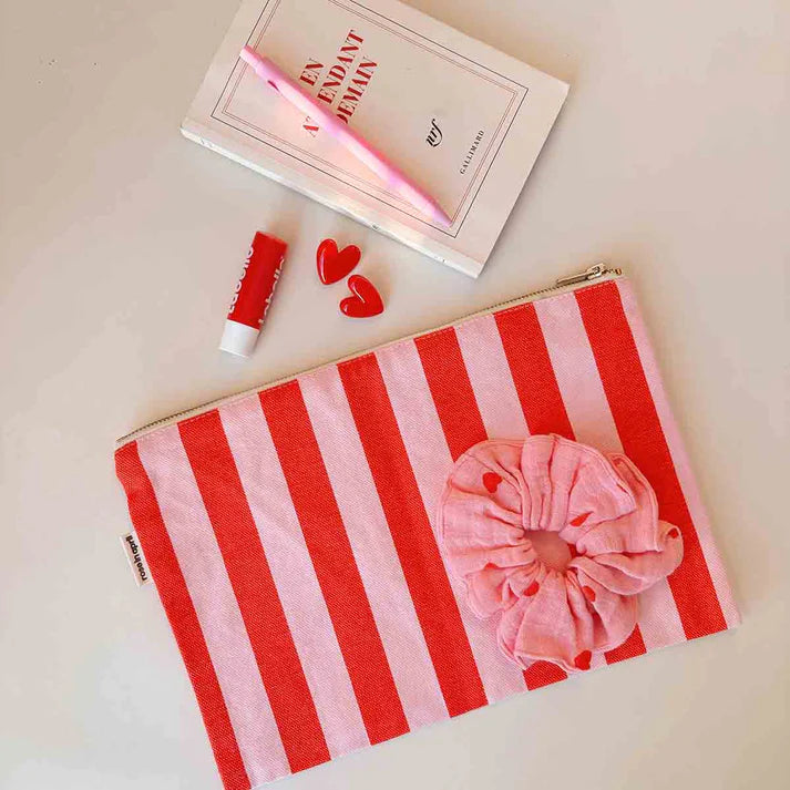 Lili Pouch Stripes - Tomato/Candy