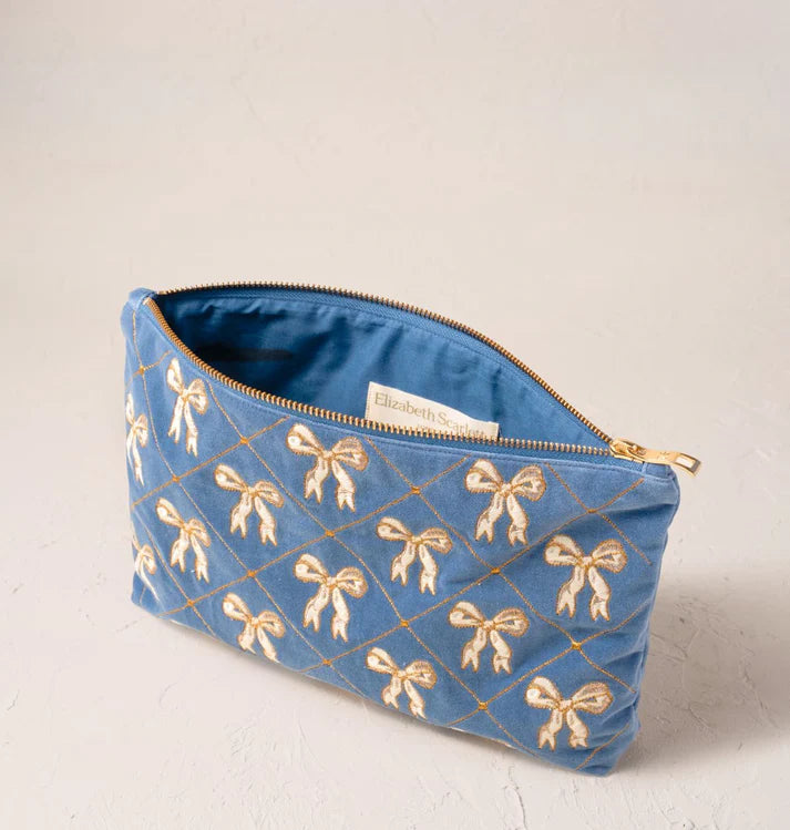 Lattice Bows Velvet Everyday Pouch