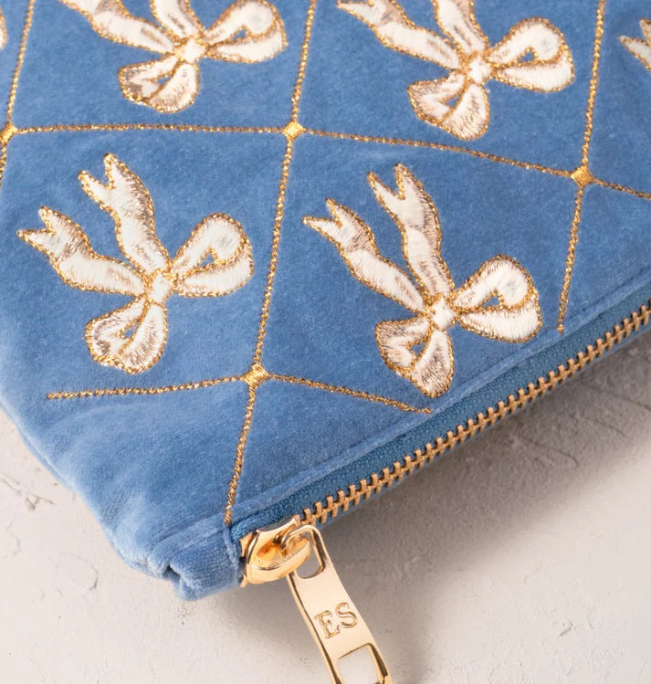 Lattice Bows Velvet Everyday Pouch