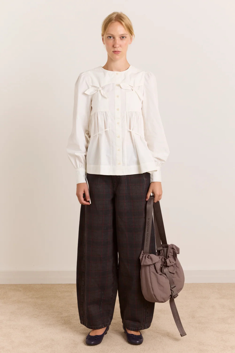 Lettie Bow Detail Blouse - White