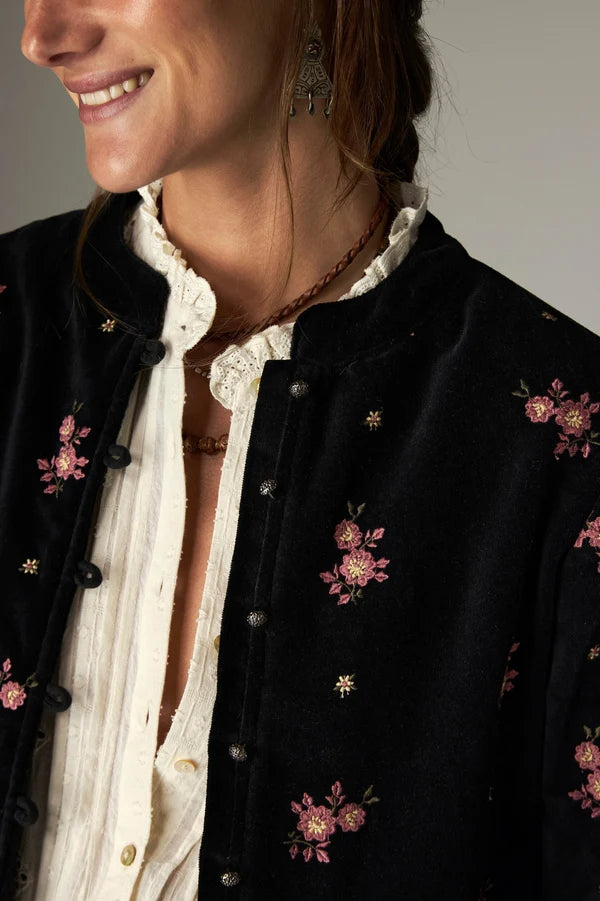 Versailles Antoinette Jacket - Night Roses