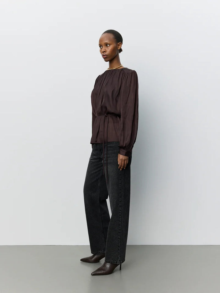 Martheasw Balloon Blouse - Dark Plum
