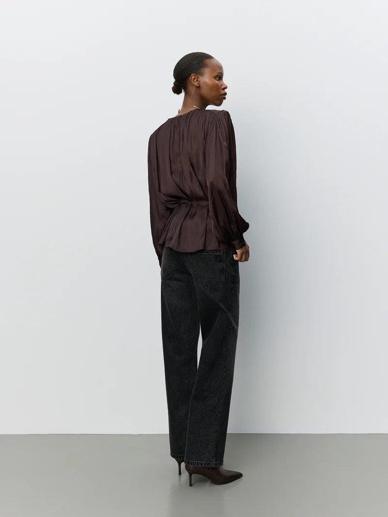 Martheasw Balloon Blouse - Dark Plum