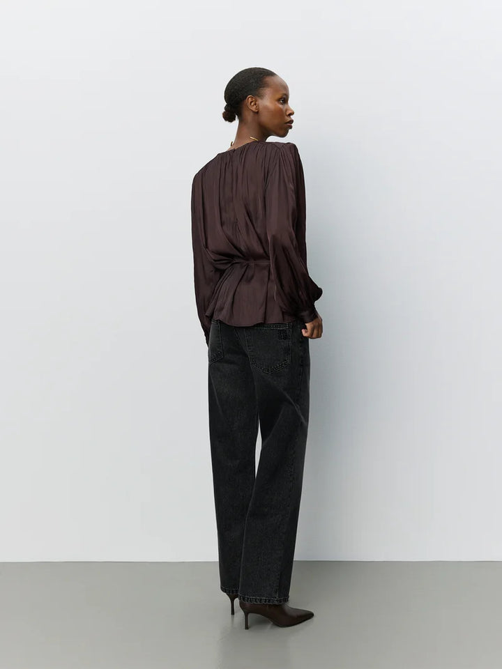 Martheasw Balloon Blouse - Dark Plum