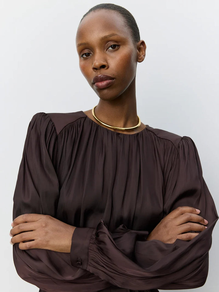 Martheasw Balloon Blouse - Dark Plum