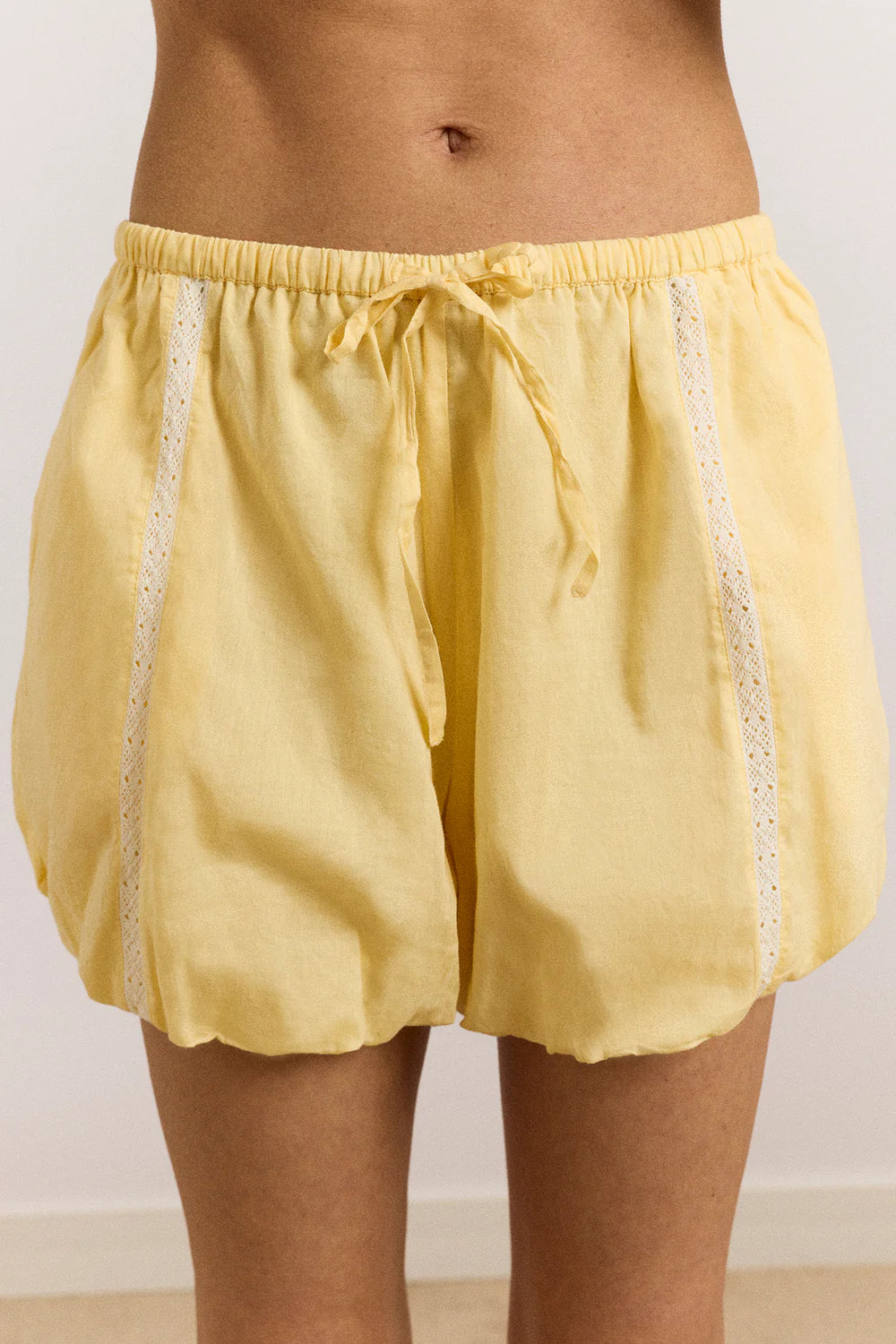 Maura Lace Trim Shorts - Butter