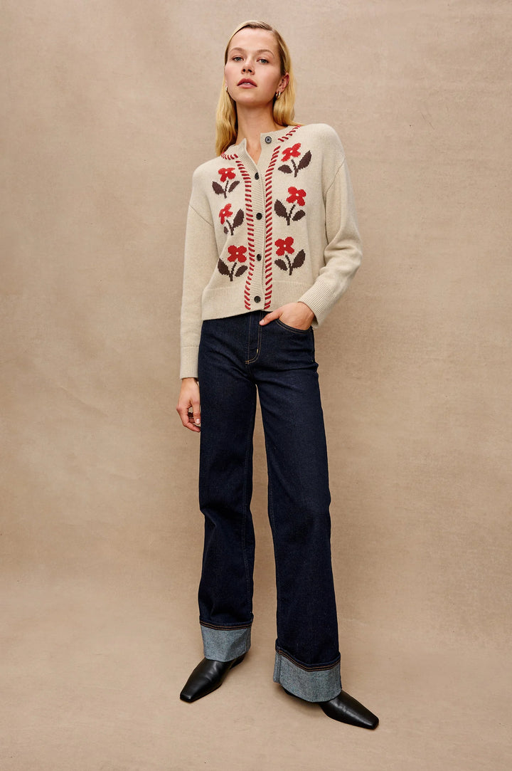 Mavie Cardigan - Carmine Floral
