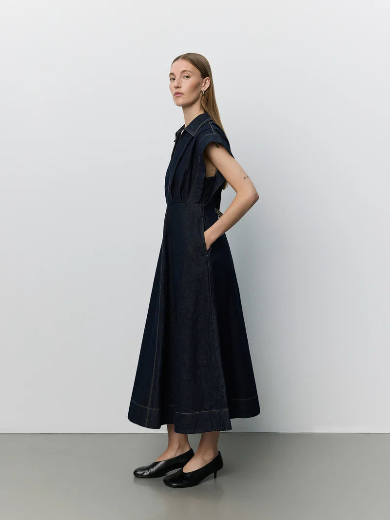 Minera Raw Denim Dress - Dark Denim Blue