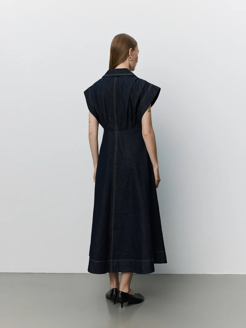 Minera Raw Denim Dress - Dark Denim Blue