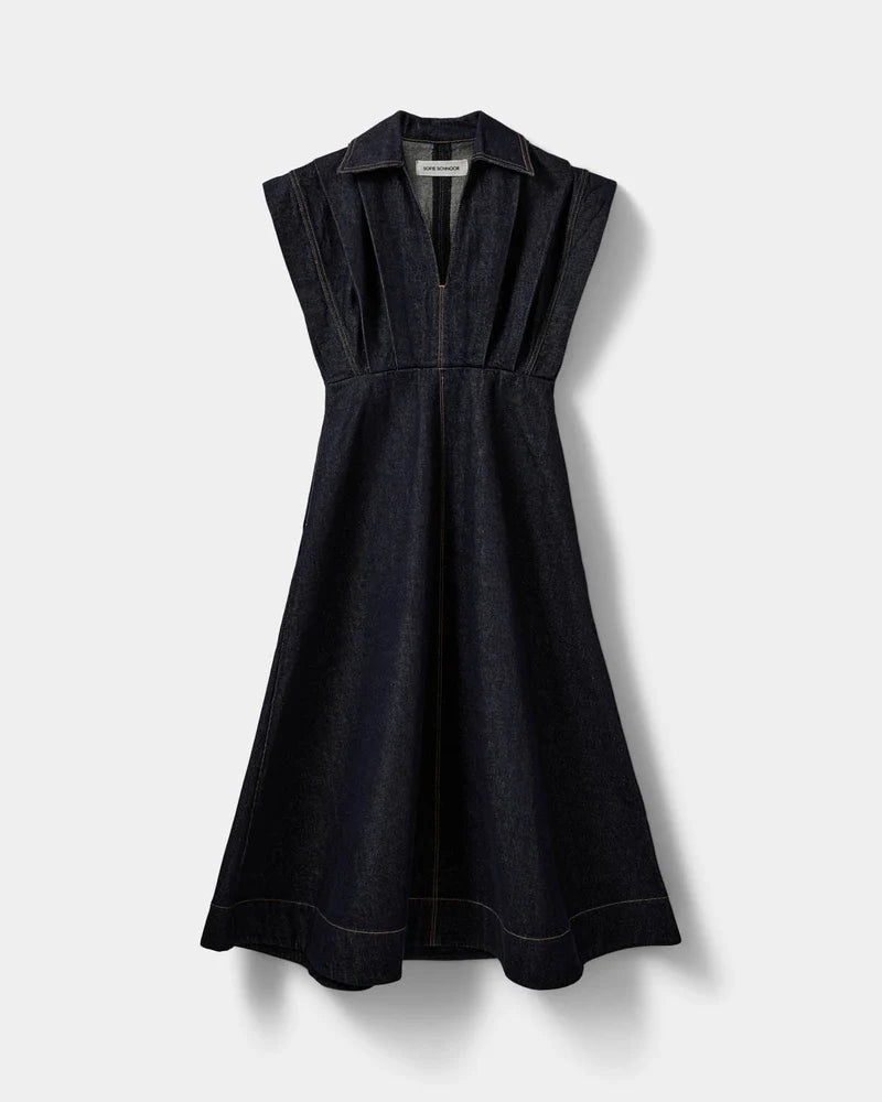 Minera Raw Denim Dress - Dark Denim Blue