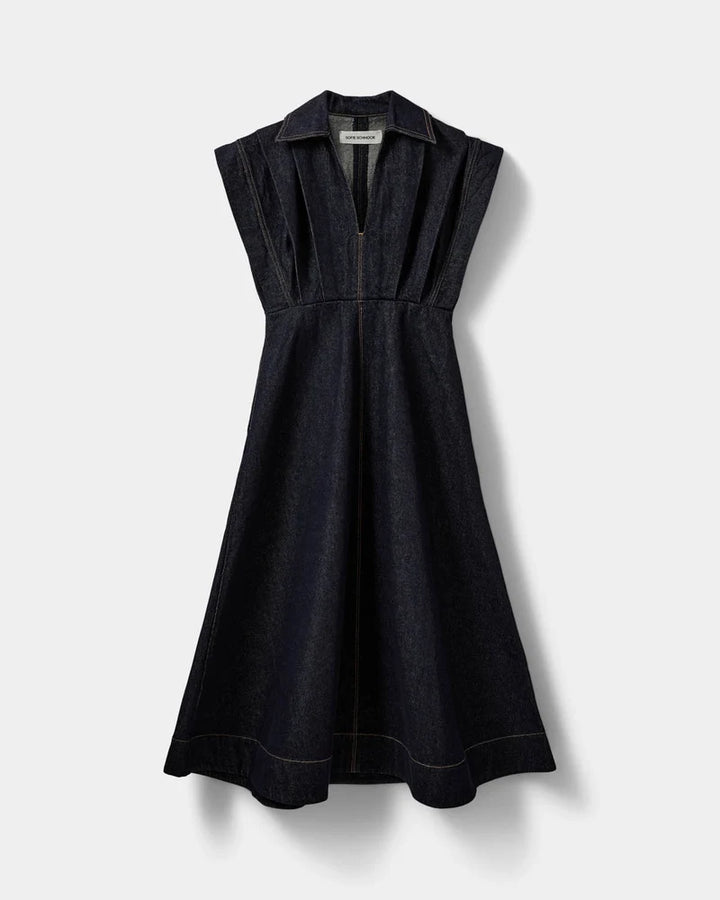Minera Raw Denim Dress - Dark Denim Blue
