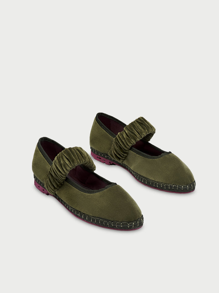 Mafalda Shoes Kaki velvet