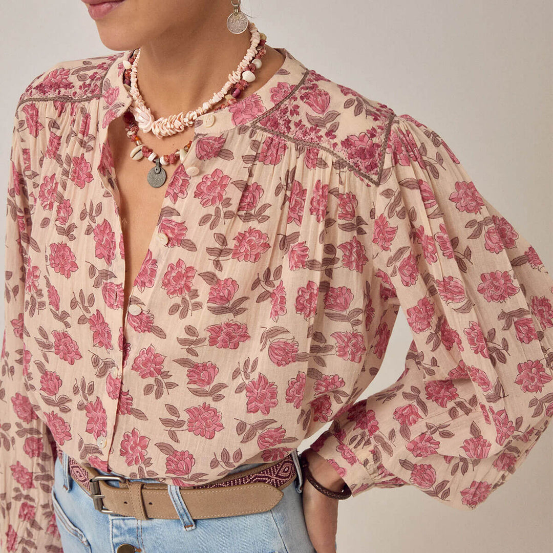 Lennox Blouse - Scottish Pink