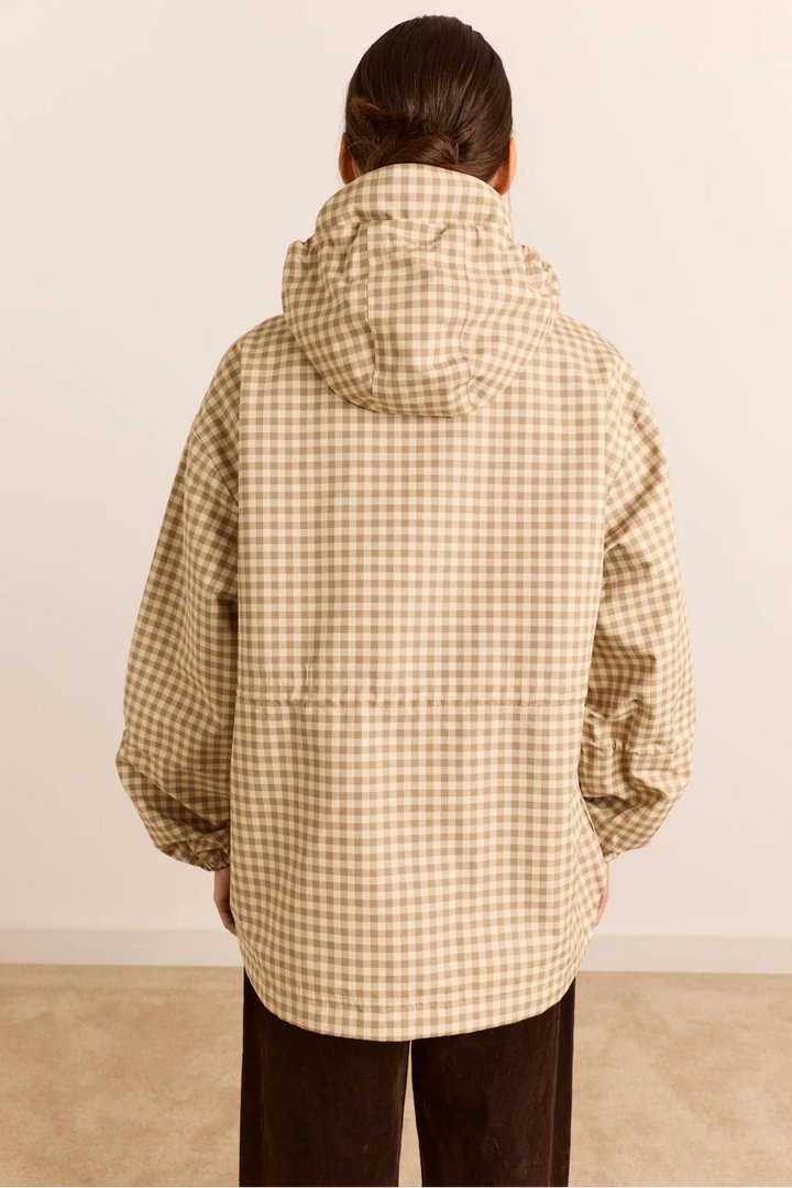 Matilda Waterproof Raincoat Gingham Brown